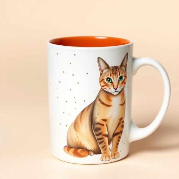 Taza personalizada con interior de color — retrato de tu mascota
